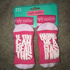 Simply Southern‎ Wine Socks Women's 7-12 Men's 6-11 Pink NEW